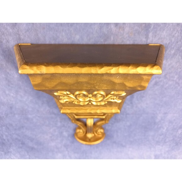 Homco Trapezoid Deco Shelf For Vases Plants Candles Brass Style Wall Art Decor - Picture 5 of 10